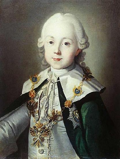 unknow artist Portrait of Paul of Russia dressed as Chevalier of the Order of St. Andrew oil painting picture